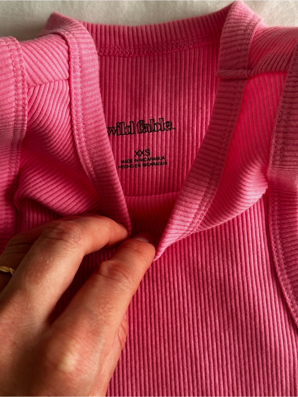 Wild Fable Pink Ribbed Racerback Cropped Tank - Picture 5 of 8